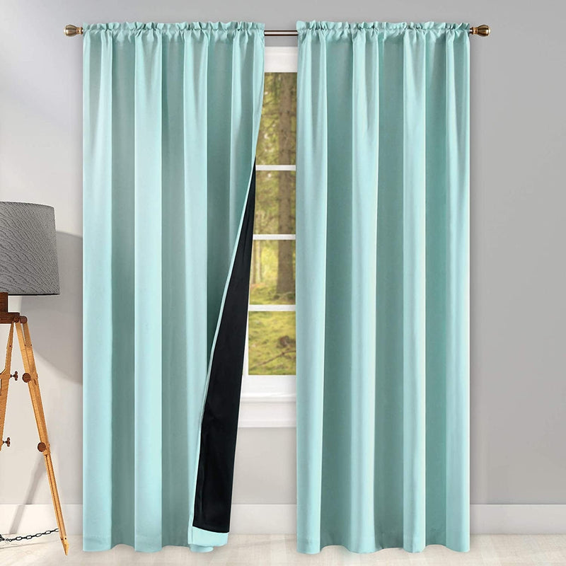 100 Percent Backout Emerald Green Curtain Set Thermal Insulated Curtains Double Layer Curtains for Boys Bedroom - Black Lined Rod Pocket Curtains 45 Inches Long Set of 2 Home & Garden > Decor > Window Treatments > Curtains & Drapes KEQIAOSUOCAI   
