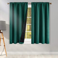 100 Percent Backout Emerald Green Curtain Set Thermal Insulated Curtains Double Layer Curtains for Boys Bedroom - Black Lined Rod Pocket Curtains 45 Inches Long Set of 2 Home & Garden > Decor > Window Treatments > Curtains & Drapes KEQIAOSUOCAI Dark Green W42" X L45" 