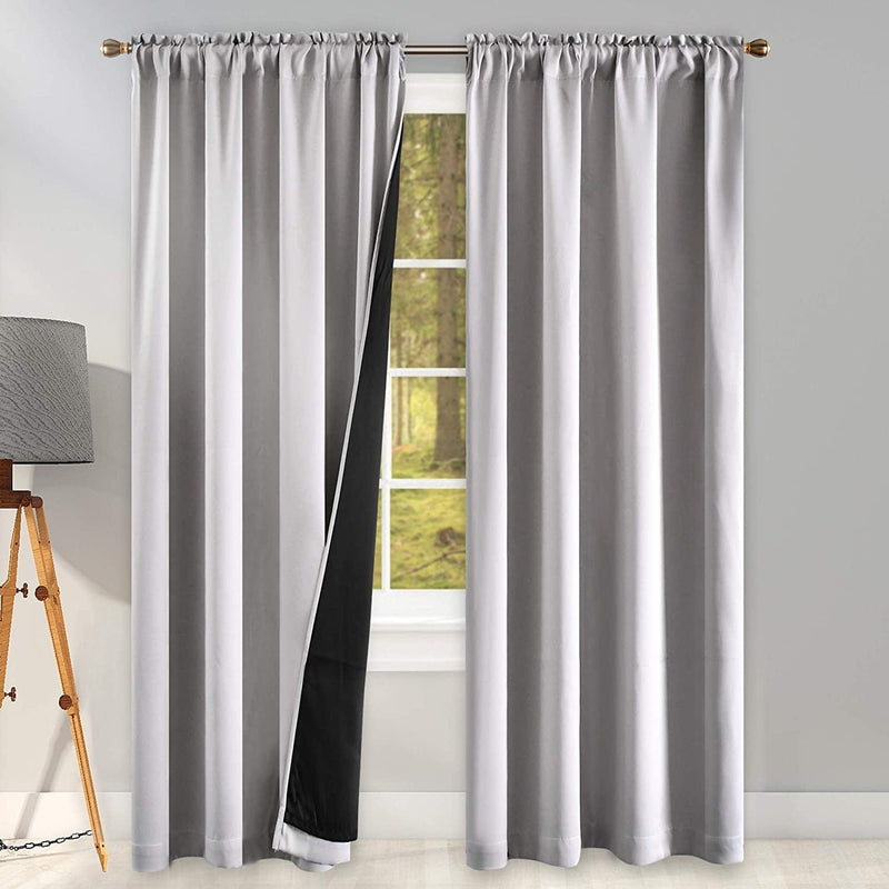 100 Percent Backout Emerald Green Curtain Set Thermal Insulated Curtains Double Layer Curtains for Boys Bedroom - Black Lined Rod Pocket Curtains 45 Inches Long Set of 2 Home & Garden > Decor > Window Treatments > Curtains & Drapes KEQIAOSUOCAI Light Grey W42" X L84" 