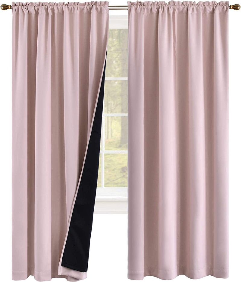 100 Percent Backout Emerald Green Curtain Set Thermal Insulated Curtains Double Layer Curtains for Boys Bedroom - Black Lined Rod Pocket Curtains 45 Inches Long Set of 2 Home & Garden > Decor > Window Treatments > Curtains & Drapes KEQIAOSUOCAI Baby Pink W42" X L84" 