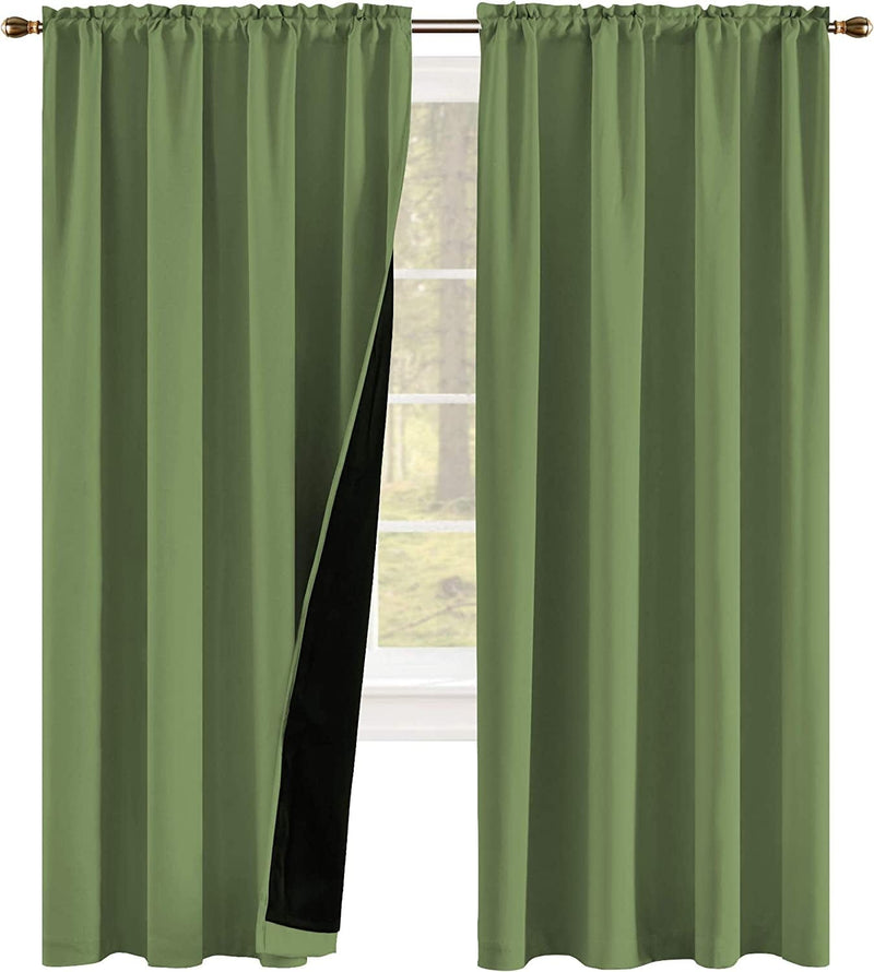 100 Percent Backout Emerald Green Curtain Set Thermal Insulated Curtains Double Layer Curtains for Boys Bedroom - Black Lined Rod Pocket Curtains 45 Inches Long Set of 2 Home & Garden > Decor > Window Treatments > Curtains & Drapes KEQIAOSUOCAI Sage W42" X L96" 