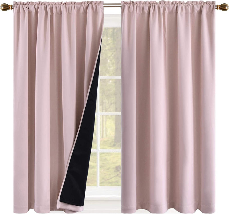 100 Percent Backout Emerald Green Curtain Set Thermal Insulated Curtains Double Layer Curtains for Boys Bedroom - Black Lined Rod Pocket Curtains 45 Inches Long Set of 2 Home & Garden > Decor > Window Treatments > Curtains & Drapes KEQIAOSUOCAI Baby Pink W42" X L45" 
