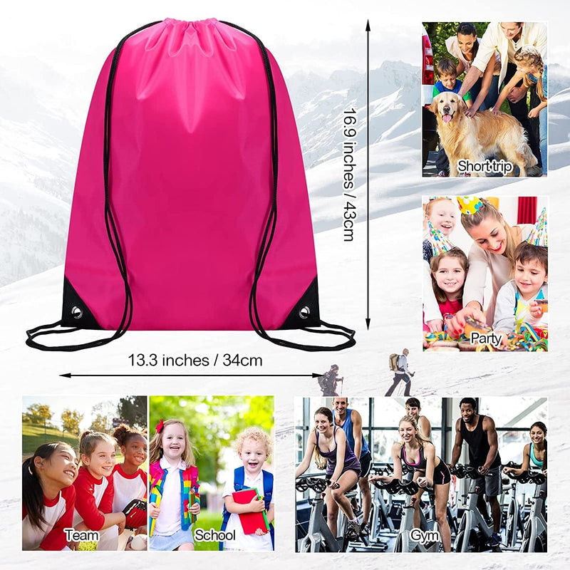 100 Pieces Drawstring Backpack Bulk Sports Drawstring Bags Gym Cinch Bag Polyester Drawstring Bag for Kids Men Women (10 Colors) Home & Garden > Household Supplies > Storage & Organization Shappy   