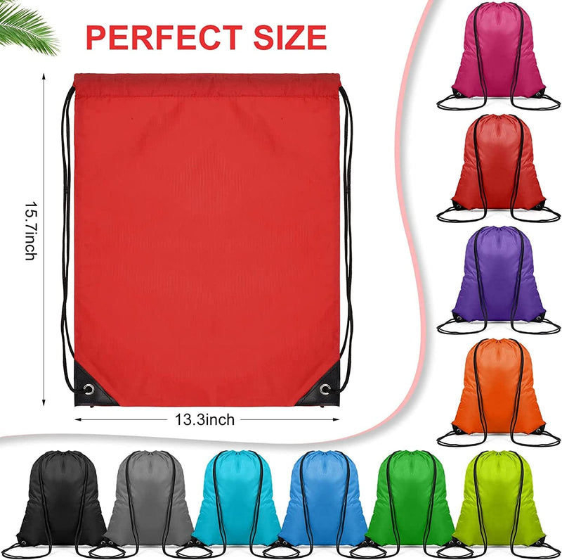 100 Pieces Drawstring Bag Gym Drawstring Backpacks Portable String Sack Bags Polyester Blank Cinch Drawstring Bags for Sports Travel Kids DIY Gift Storage Bag Set, 10 Colors Home & Garden > Household Supplies > Storage & Organization Shappy   