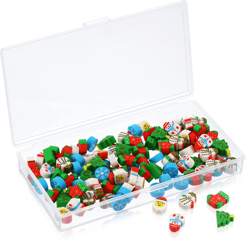 100 Pieces Mini Pencil Erasers Erasers Pack Mini Erasers Assortment Novelty Sea Erasers Mini Pencil Erasers with Storage Box for Party Favor, Gift Filling, Home School Work Reward (Santa Style) Home & Garden > Decor > Seasonal & Holiday Decorations& Garden > Decor > Seasonal & Holiday Decorations Zonon Santa Style  