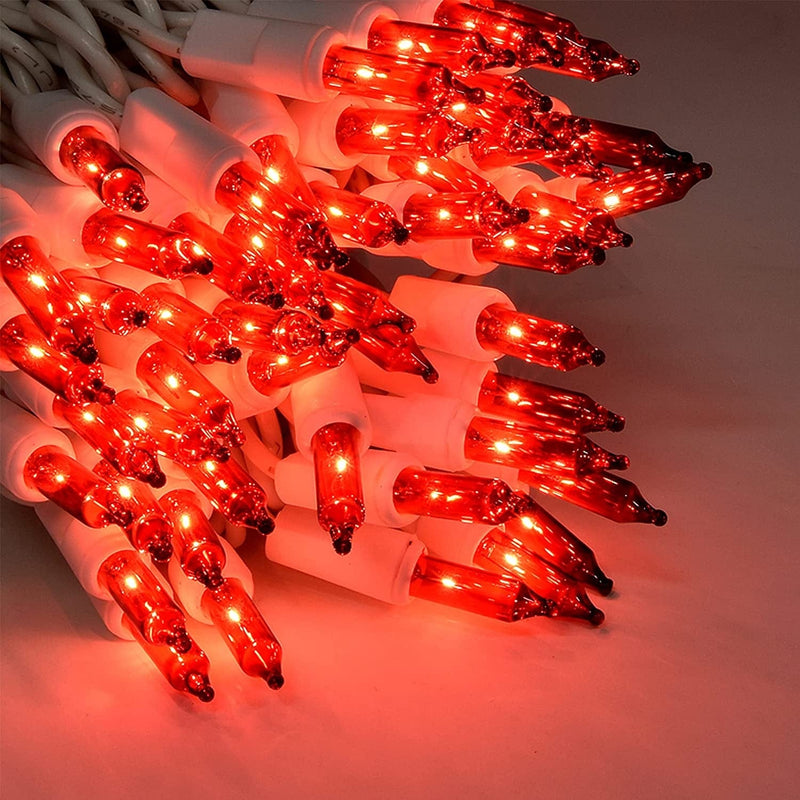 100 Red Christmas Lights, White Wire 20.6 Feet Long String Lights Set for Outdoor Indoor Décor, Valentines Day, Wedding, Halloween, Christmas Trees, Holiday Lighting Decorations, UL Certified Home & Garden > Lighting > Light Ropes & Strings Holiday Essence   