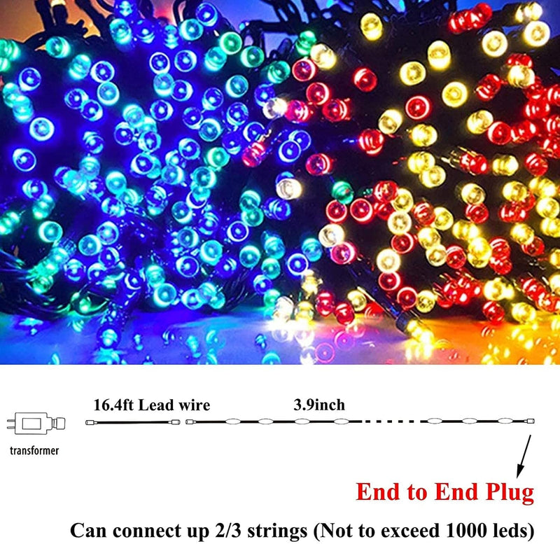 100Ft Colorful Christmas Lights Outdoor, 300LED Multicolor String Lights, Christmas Tree Lights Green Wire, Connectable Holiday Mini Lights Waterproof for Garden Yard Wedding Party Home Decorations Home & Garden > Lighting > Light Ropes & Strings NINGBO YINZHOU LANGFU ELECTRONICS CO LTD   