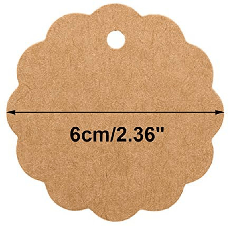 100PCS Brown Craft Scalloped Paper Gift Tags with 100Feet Natural Jute Twines for Birthday Party, Wedding Decoration Gifts, Arts & Crafts Home & Garden > Decor > Seasonal & Holiday Decorations& Garden > Decor > Seasonal & Holiday Decorations G2PLUS   
