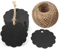 100PCS Brown Craft Scalloped Paper Gift Tags with 100Feet Natural Jute Twines for Birthday Party, Wedding Decoration Gifts, Arts & Crafts Home & Garden > Decor > Seasonal & Holiday Decorations& Garden > Decor > Seasonal & Holiday Decorations G2PLUS Dark Black  