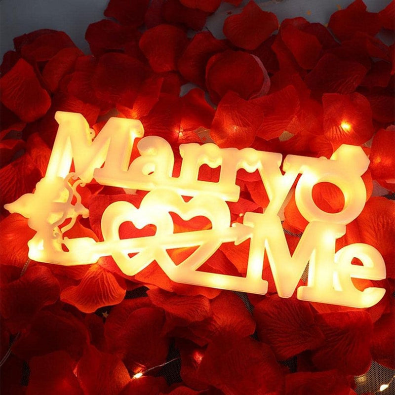 Romantic LED Love/Marry Me Letter Acrylic Light Sign with Suction Cup, Night Light for Proposal, Wedding, Valentine'S Day, Anniversary, Word Poster Background, Hanging Lamps Gift Home & Garden > Decor > Seasonal & Holiday Decorations ChuHe Type C  