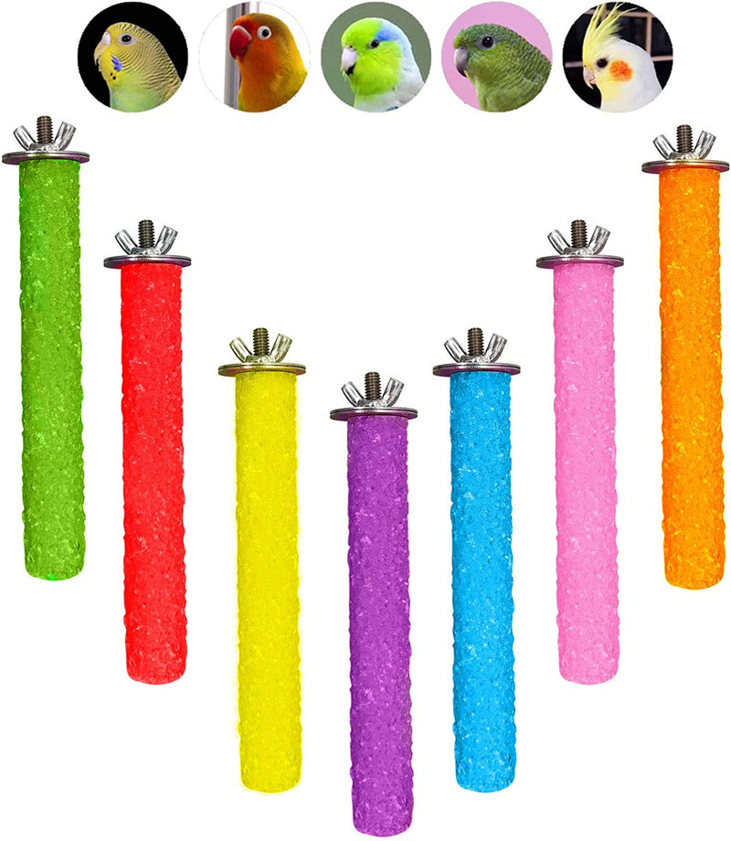 7 Pack Bird Cage Perch, Parrot Stand Wood Paw Grinding Stick for Conures Budgies Parakeet Cockatiel Conure Animals & Pet Supplies > Pet Supplies > Bird Supplies Mrli Pet   