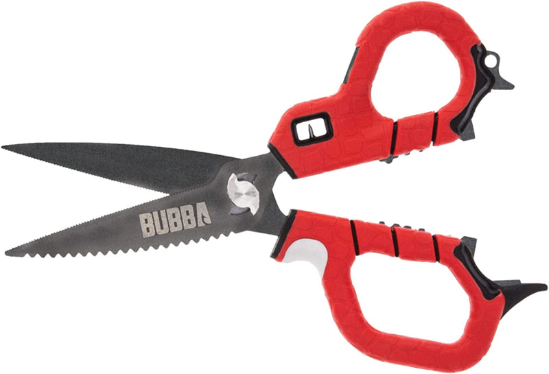 BUBBA Shears with Non-Slip Grip Handles, Multi-Functional and Durable Design to Easily Cut through Any Fishing Line Sporting Goods > Outdoor Recreation > Fishing > Fishing Rods BUBBA Medium  