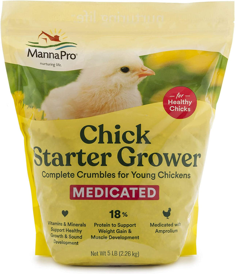 Manna Pro Organic Starter Crumble Complete Feed | Made with 19% Protein, USDA & Non-Gmo | 5 Pounds Animals & Pet Supplies > Pet Supplies > Bird Supplies > Bird Food Manna Pro- Pets Medicated Chick Starter Grower 5 Pound (Pack of 1) 