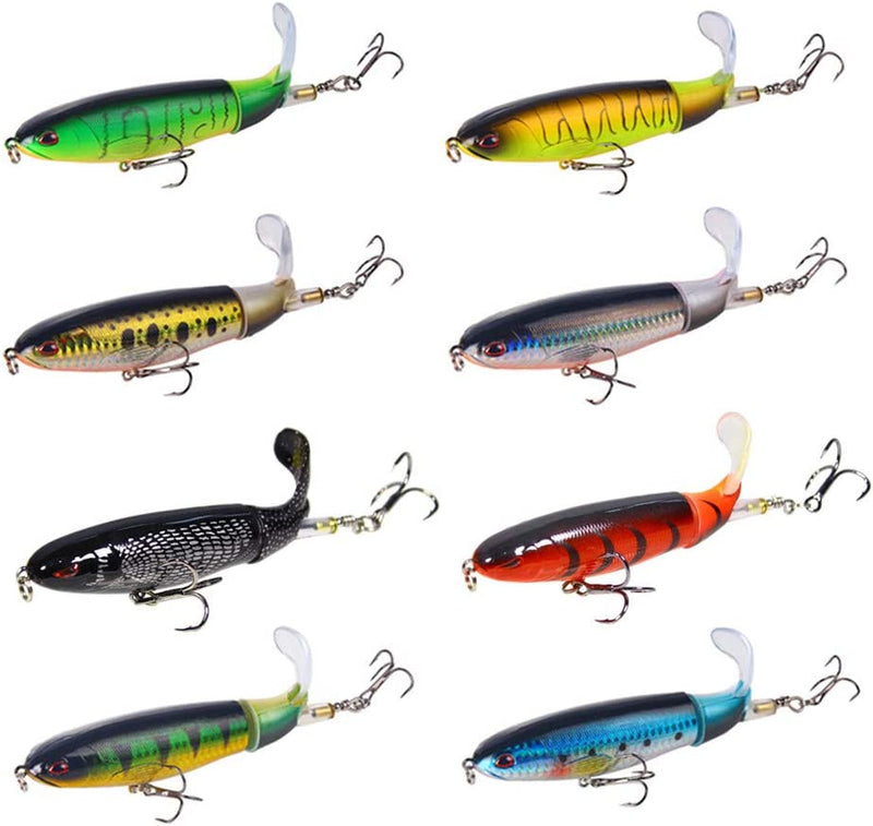 Nuguri Fishing Lures Set 8Pcs Bass Lures with Topwater Floating Rotating Tail Artificial Hard Bait Swimbaits Slow Sinking Hard Lure Fishing Tackle Kits Sporting Goods > Outdoor Recreation > Fishing > Fishing Tackle > Fishing Baits & Lures Nuguri   