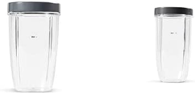 Nutribullet 24 Ounce Tall Cup with Standard Lip Ring, Clear/Gray & Flip Top To-Go Lid (Set of 2) Home & Garden > Kitchen & Dining > Tableware > Drinkware NutriBullet Cup + Cup, 32 Ounce  