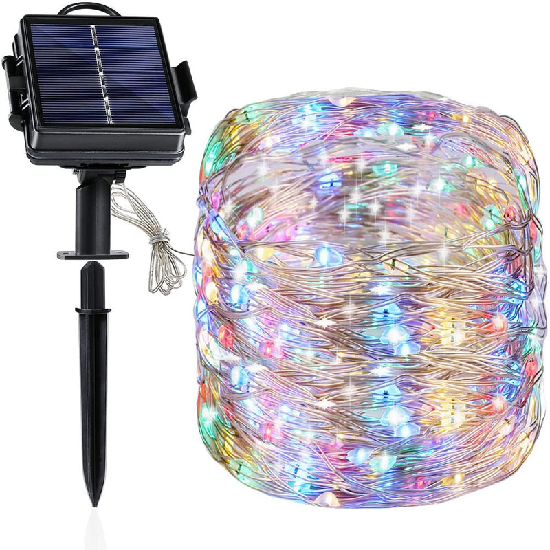 Clearance Solar Powered String Light 200 LED 3 Lighting Modes Lights Waterproof Outdoor Hanging Fairy Lighting for Valentine'S Day Decorations Home & Garden > Decor > Seasonal & Holiday Decorations HQZY 100LED Colorful 1