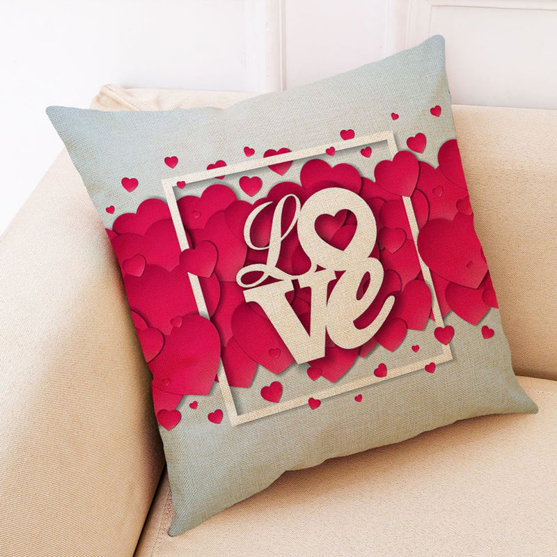 TANGNADE Valentine'S Day Pillows Happy Pillow Cases Linen Sofa Cushion Cover Home Decor Pillow Case Home & Garden > Decor > Seasonal & Holiday Decorations TANGNADE A  