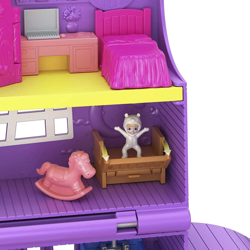Polly Pocket Doll House, Pollyville Pocket House with 2 Dolls and Accessories, Furniture and Reveals, Mini Toys​​​