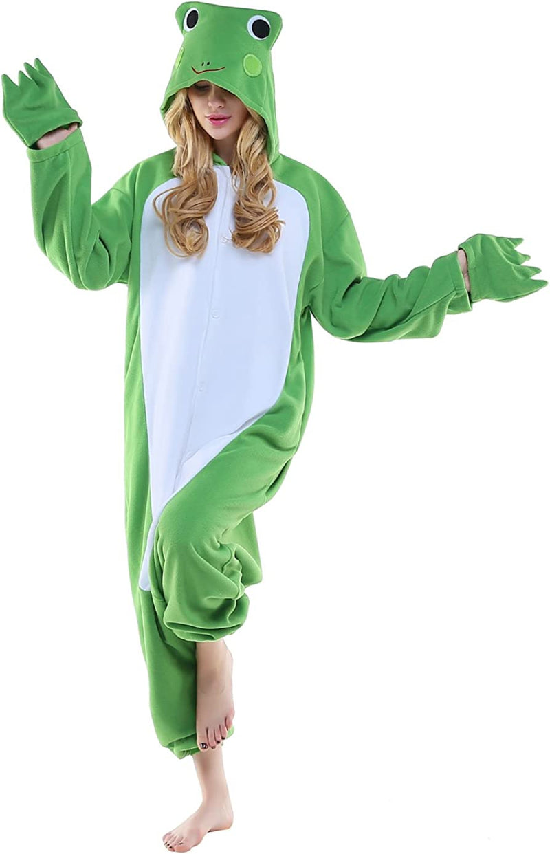 CANASOUR Adult Halloween Onesie Pajamas Anime Unisex Cosplay One Piece Anime Cosplay Christmas Party Costume  CANASOUR Green Frog Medium 