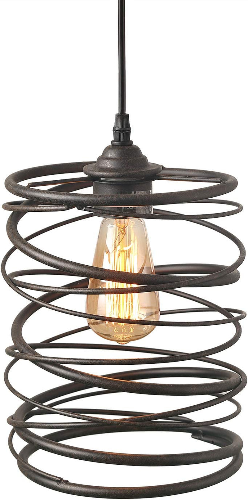 LNC Pendant Lighting, Rustic Ceiling Rust Cage Ceiling Lamp for Kitchen Island Home & Garden > Lighting > Lighting Fixtures LNC   