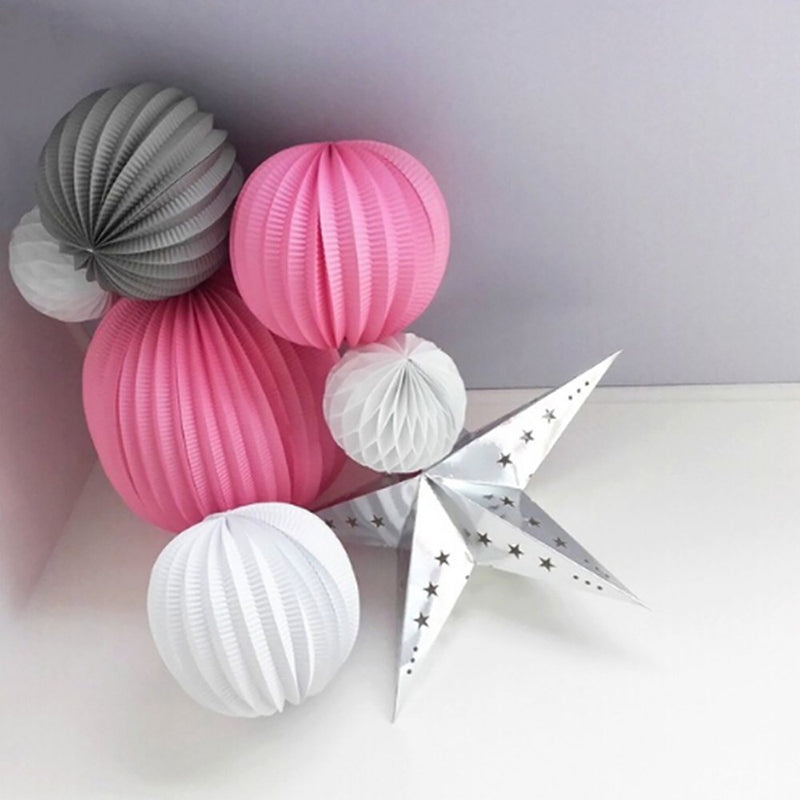 Papaba Hanging Lanterns,3Pcs Paper Art Lantern Solid Color Hanging Ornaments Multi-Color Birthday Events Ball Lampion Party Supplies Arts & Entertainment > Party & Celebration > Party Supplies Papaba   