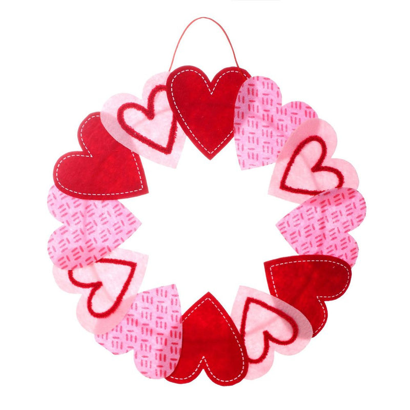 GENEMA 16 Inch Valentine'S Day Wreath Felt Love Heart Wreath Front Door Farmhouse Decor Home & Garden > Decor > Seasonal & Holiday Decorations GENEMA   