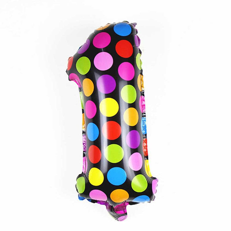 10Pcs 16 Inch Colorful Polka Dot Number Aluminum Foil Balloons Birthday Party Wedding Decor Air Baloons Event Party Supplies (0-9