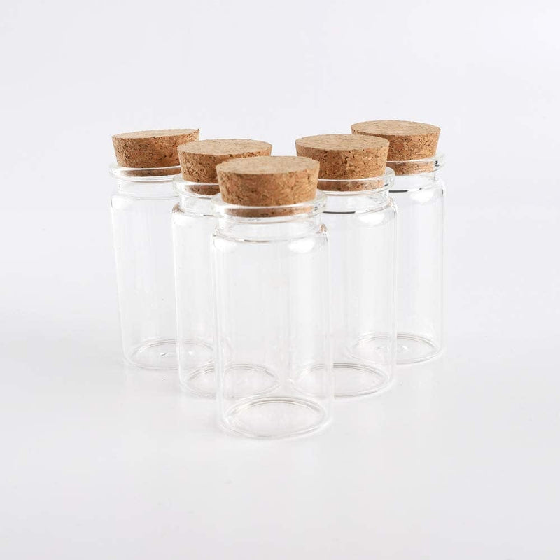 10Pcs 90Ml Glass Bottle Cork Mini，Essential Oil Storage Bottles（3 Oz-1.45X4.72 Inch） Home & Garden > Decor > Decorative Jars JIUYUE 40 1.69 oz/50ml 