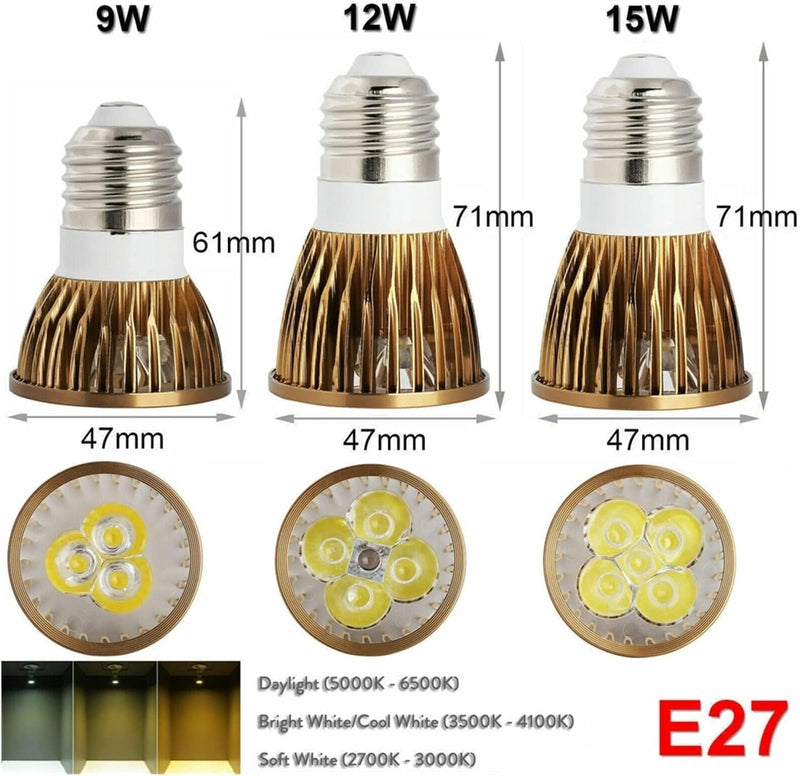 10Pcs LED Spotlight Bulbs Lamp GU10 E12 B22 B15 E27 E14 MR16 DC 12V 9W 12W 15W Replace Halogen Lamp AC 85-240V Lamps Light Bulb ( Color : MR16 DC 12V , Size : White_No_9W ) Home & Garden > Lighting > Flood & Spot Lights TONONE   