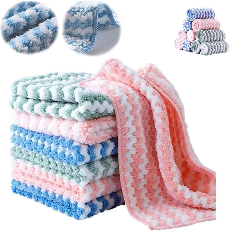 10Pcs Straseapoit Microfiber Cleaning Rags Kitchen, Nonstick Oil Washable Fast Drying, Multifunction Reusable Scouring Towel Pads,Mixed Colors, for Kitchen, Bathroom, Furniture, Appliances Home & Garden > Household Supplies > Household Cleaning Supplies ZHGJUS   