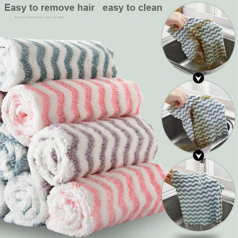 10Pcs Straseapoit Microfiber Cleaning Rags Kitchen, Nonstick Oil Washable Fast Drying, Multifunction Reusable Scouring Towel Pads,Mixed Colors, for Kitchen, Bathroom, Furniture, Appliances Home & Garden > Household Supplies > Household Cleaning Supplies ZHGJUS   