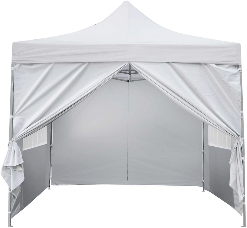 10x10 Ft Outdoor Pop Up Canopy Tent with 4 Removable Side Walls Instant Gazebos Shelters White Home & Garden > Lawn & Garden > Outdoor Living > Outdoor Structures > Canopies & Gazebos outdoor basic   