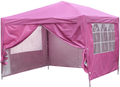 10x10 Pop up Canopy Party Tent Instant Gazebos with 4 Removable Sidewalls Pink Home & Garden > Lawn & Garden > Outdoor Living > Outdoor Structures > Canopies & Gazebos Outdoor Basic Pink  