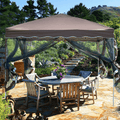 10x10 Pop Up Canopy with Mosquito Netting Ez Pop Up Gazebo Bug Protection Outdoor Gazebo Zippered Mesh Sidewalls for Patios, Gazebos on Clearance for Parties Backyard Wedding BBQ (Brown) Home & Garden > Lawn & Garden > Outdoor Living > Outdoor Structures > Canopies & Gazebos charaHOME Brown  