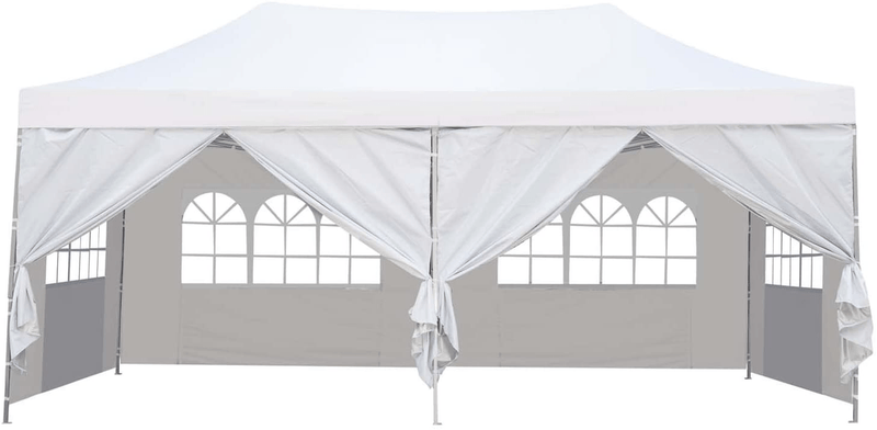 10x20 Ft Pop up Canopy Party Wedding Gazebo Tent Shelter with Removable Side Walls White Home & Garden > Lawn & Garden > Outdoor Living > Outdoor Structures > Canopies & Gazebos outdoor basic   