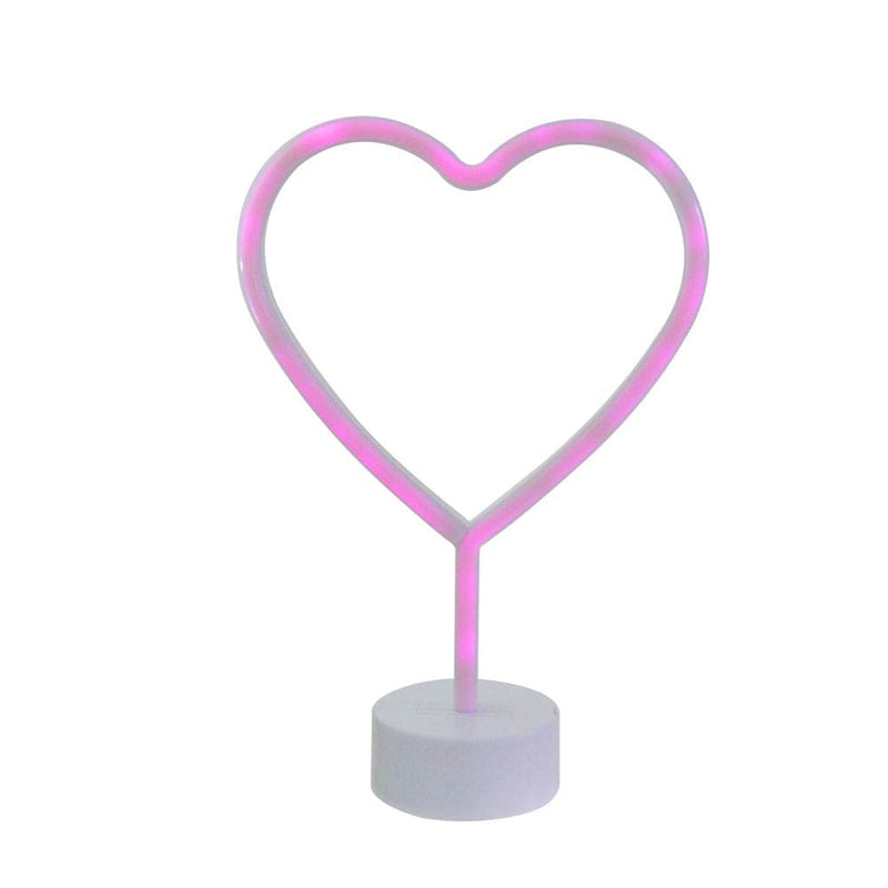 11.5" Battery Operated Neon Style LED Pink Valentine'S Day Heart Table Light Home & Garden > Decor > Seasonal & Holiday Decorations Northlight   