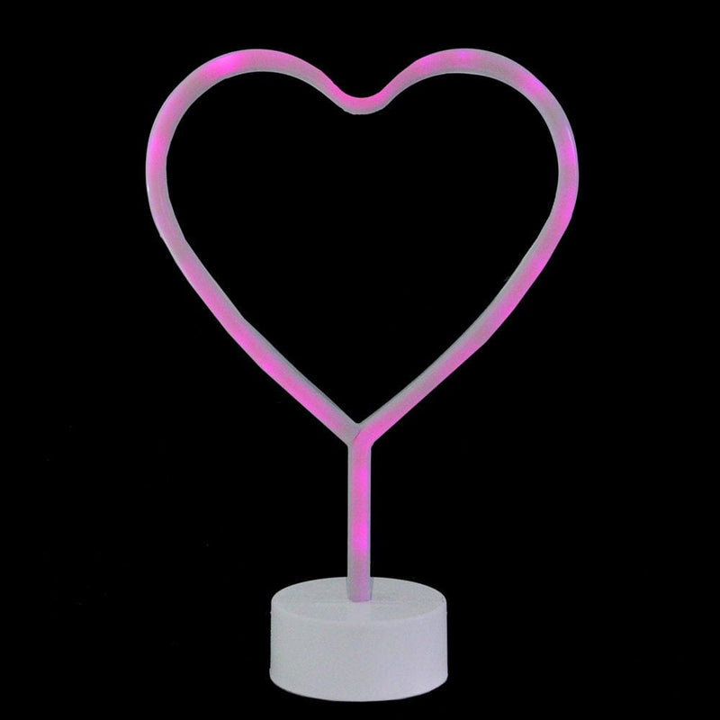 11.5" Battery Operated Neon Style LED Pink Valentine'S Day Heart Table Light Home & Garden > Decor > Seasonal & Holiday Decorations Northlight   