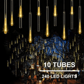 11.8 inch 10 Tubes 240 LED Meteor Shower Raindrop Lights with Timer Function Cascading Lights LED Icicle Lights Falling Raindrop Lights for Holiday Party Wedding Christmas Tree Decoration (White) Home & Garden > Decor > Seasonal & Holiday Decorations& Garden > Decor > Seasonal & Holiday Decorations Joomer Warm White  