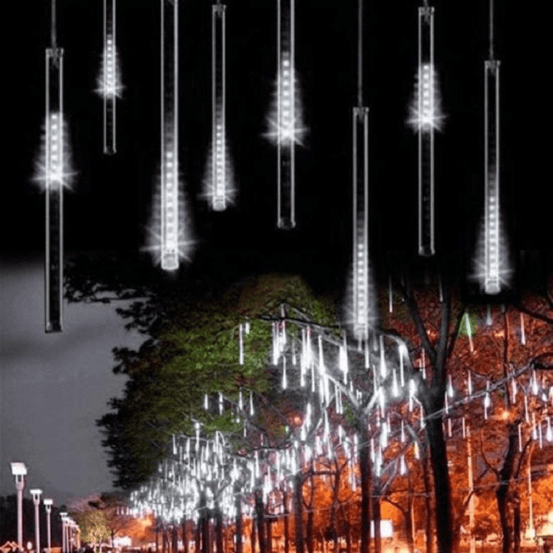 11.8 inch 10 Tubes 240 LED Meteor Shower Raindrop Lights with Timer Function Cascading Lights LED Icicle Lights Falling Raindrop Lights for Holiday Party Wedding Christmas Tree Decoration (White) Home & Garden > Decor > Seasonal & Holiday Decorations& Garden > Decor > Seasonal & Holiday Decorations Joomer   