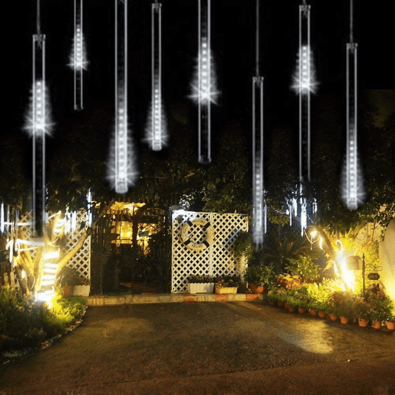 11.8 inch 10 Tubes 240 LED Meteor Shower Raindrop Lights with Timer Function Cascading Lights LED Icicle Lights Falling Raindrop Lights for Holiday Party Wedding Christmas Tree Decoration (White) Home & Garden > Decor > Seasonal & Holiday Decorations& Garden > Decor > Seasonal & Holiday Decorations Joomer   