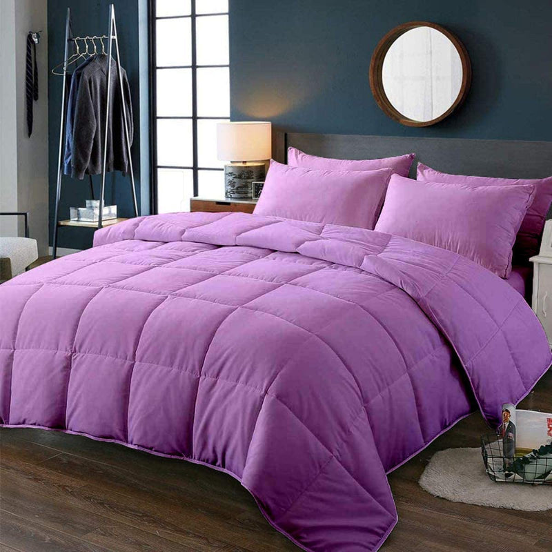 Comforter Bed Set - All Season Chocolate down Alternative Quilted Comforter Bed Set - 100% Cotton 800 Thread Count - Duvet Insert or Stand Alone Comforter - 3 Pcs Set - Oversized Queen Home & Garden > Linens & Bedding > Bedding > Quilts & Comforters BSC Collection Lilac Super King 