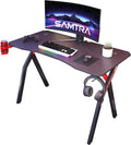 SAMTRA Computer Desk with Storage Shelves Home Office Study Writing Brown Wooden Storage Shelf Industrial Craft Laptop Table for Small Space Bedroom 47 Inch Home & Garden > Household Supplies > Storage & Organization SAMTRA Black 43" Gaming Table Desk Gaming desk 