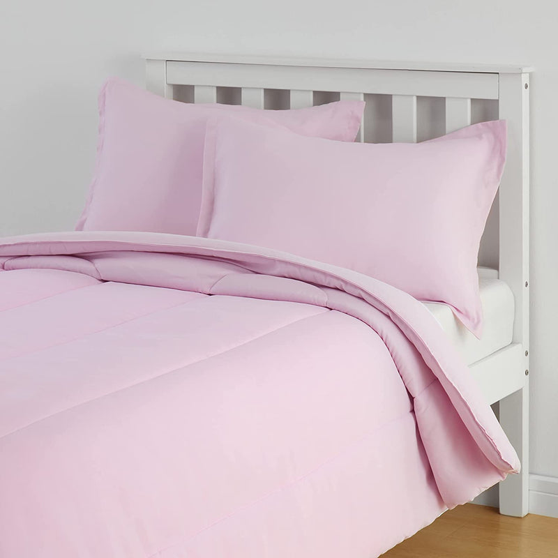 Kid'S Comforter Set - Soft, Easy-Wash Microfiber - Twin, White Anchors Home & Garden > Linens & Bedding > Bedding > Quilts & Comforters KOL DEALS Light Pink Full/Queen 