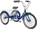 H&ZT Tricycle for Adults, 3 Wheeled Bikes for Adults，Trike Cruiser Bike, W/Large Basket & Maintenance Tools & Shimano Derailleur & Parking Brake Handle Sporting Goods > Outdoor Recreation > Cycling > Bicycles H&ZT Cruiser > blue 24" Cruiser 