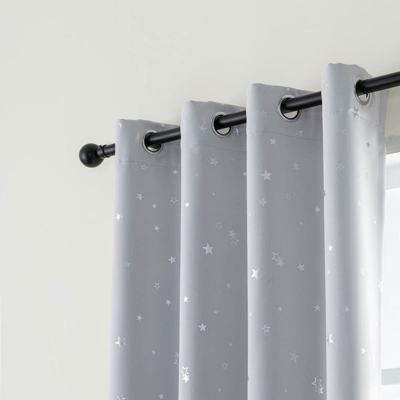 MANGATA CASA Star Blackout Curtains for Bedroom- Cute Window Curtain Panels with Grommet for Kids Room-Drapes for Nursey Living Room 84 Inch Length 2 Panels(Light Blue,52X84In) Home & Garden > Decor > Window Treatments > Curtains & Drapes MANGATA CASA Greyish White 52x63in 