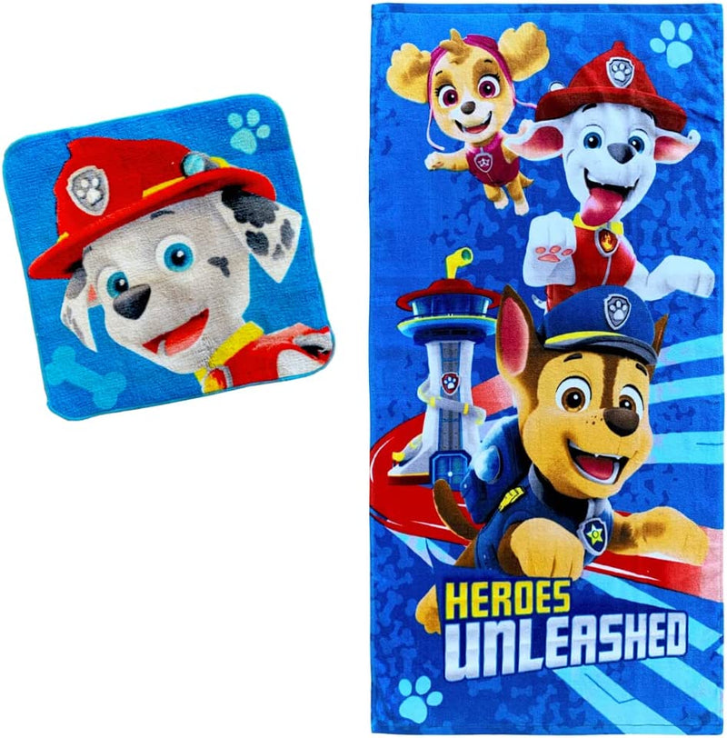 Gabby'S Dollhouse, Gabby, Mercat and Pandy Kids Bath/Pool/Beach Soft Absorbent Cotton Terry Towel with Washcloth 2 Piece Set, 50 in X 25 In, (Official Dreamworks Product) by Franco Home & Garden > Linens & Bedding > Towels Franco Paw Patrol 25 in x 50 in 
