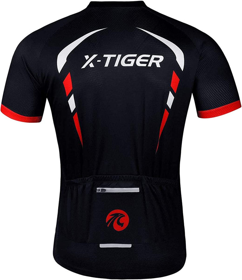 X-TIGER Cycling Bike Jersey Short Sleeve for Men,Bicycle MTB Tops Shirts with 4 Rear Pockets,Breathable and Lightweight Sporting Goods > Outdoor Recreation > Cycling > Cycling Apparel & Accessories X-TIGER   