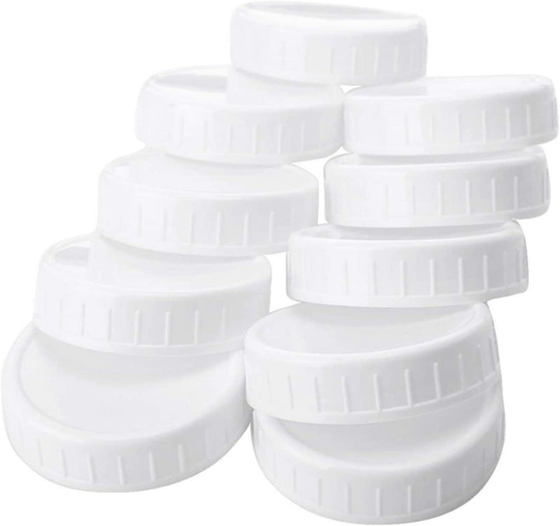 EORTA 10 Pack Plastic Mason Lids Wide/Regular Mouth Jar Lids Food Storage Bottles Caps for Kitchen Canning, Jars, Large-86 MM Home & Garden > Decor > Decorative Jars EORTA M-86 mm  