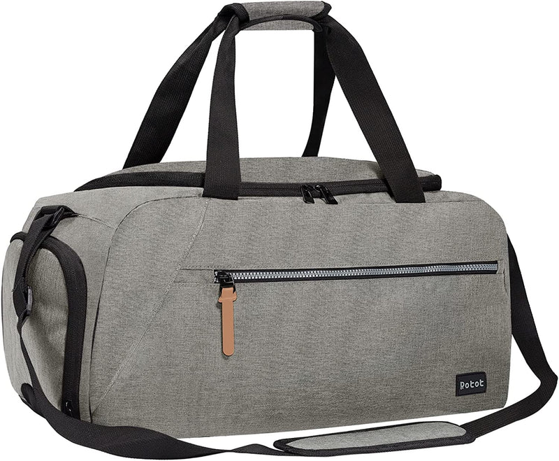 ROTOT Gym Duffel Bag, Gym Bag with Waterproof Shoe Pouch, Weekend Travel Bag with a Water-Resistant Insulated Pocket