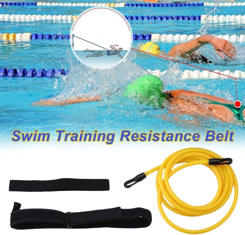 Graceyou Swim Training Belts Pool for Adults Swim Bungee Cords Swim Bands in Water Adjustable Swim Training Resistance Belt Static Swim Tether Stationary Swimming Pool Exercise Equipment Sporting Goods > Outdoor Recreation > Boating & Water Sports > Swimming GraceYou   